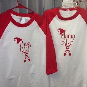 Holiday Jersey MAMA ELF & PAPA ELF SIZE M 100% cotton